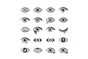 Eyes icons. Ophthalmology medical