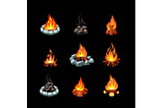 campfire. collection pictures of