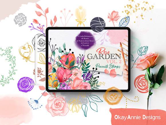 Rose Garden Procreate Stamps VOL. 2 in Photoshop Brushes - product preview 10