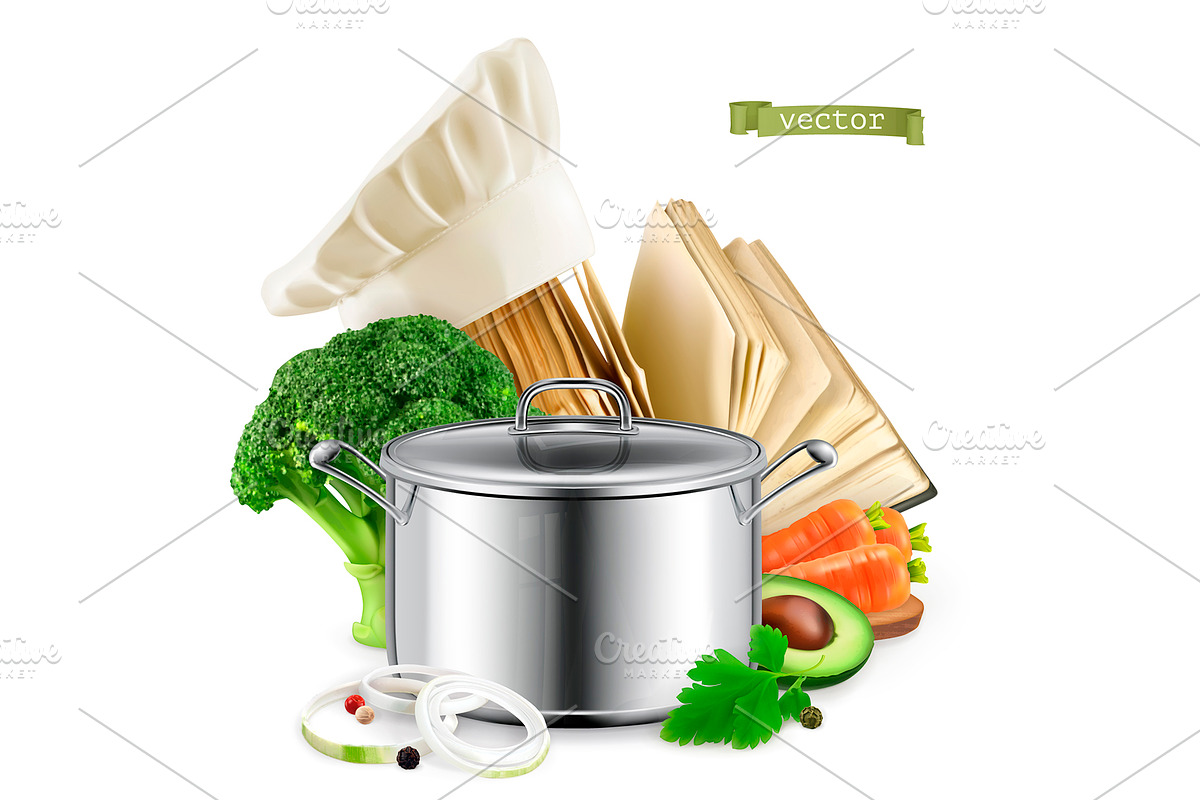 Recipe book, cooking. Food icon in Illustrations - product preview 8