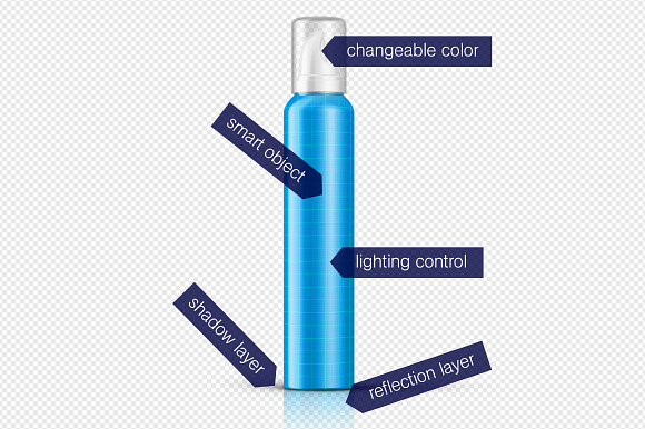 Hair Spray Bottle Mockup Vol. 4 in Product Mockups - product preview 2