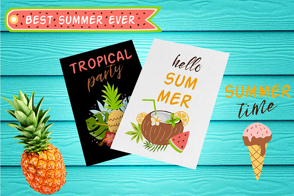 Summer clipart Cute tropical clipart in Illustrations - product preview 4