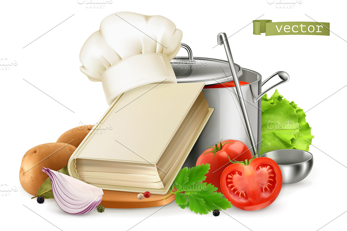 Cooking, recipe book, vegetables in Illustrations - product preview 8