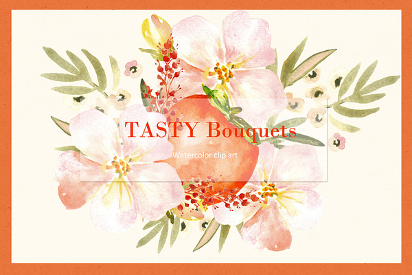 Tasty bouquets. watercolor clipart.