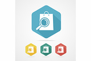 Shopping Bag Icon with a Magnifier.