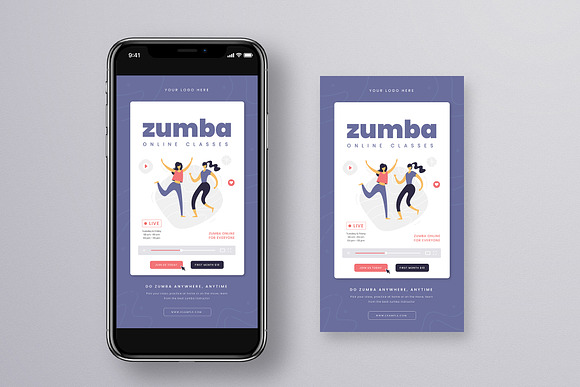 Zumba Online Class Flyer Set in Instagram Templates - product preview 2