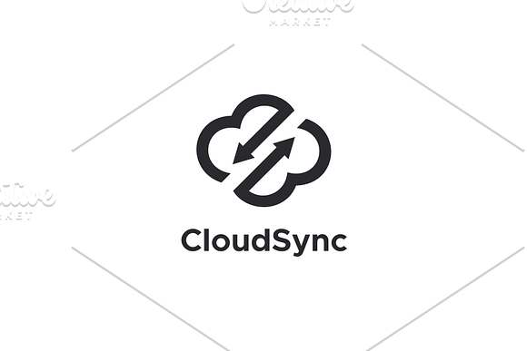 Cloud Sync Logo in Logo Templates - product preview 2