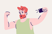 Selfie pose flat vector illustration
