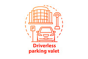 Driverless parking valet icon