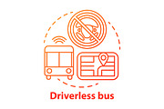 Driverless bus concept icon