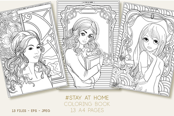 Stay at Home Coloring Book in Illustrations - product preview 1