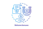 Casino welcome bonuses concept icon