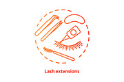 Lash extension blue concept icon