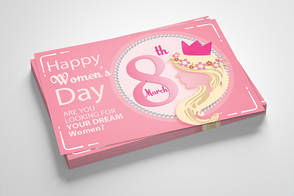 Happy Women's Day Card Template