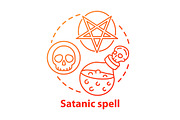 Satanic spell concept icon