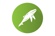 Whale green flat design glyph icon