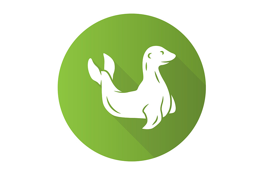 Seal green flat design glyph icon in Icons - product preview 8