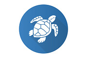 Turtle blue flat design glyph icon