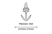 Mexican hat wild flower linear icon