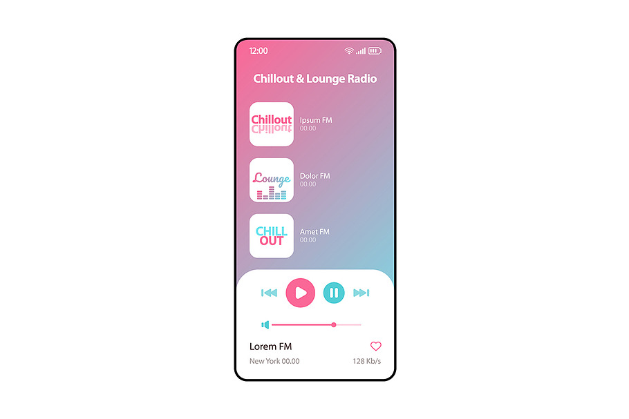 Chillout & lounge radio interface in Mobile & Web Mockups - product preview 8
