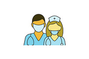 Doctor and nurse vector illustration