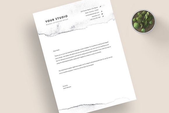 Simplify Minimal Letterhead in Stationery Templates - product preview 4