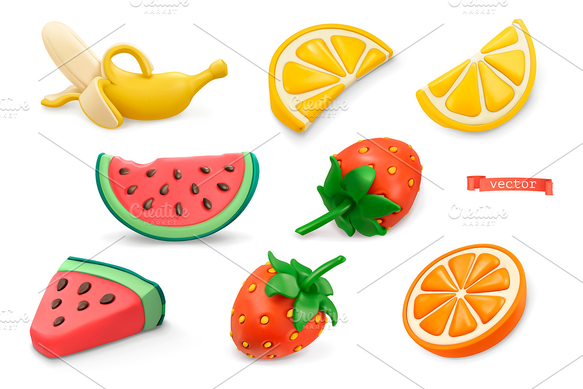 Strawberry, watermelon, lemon orange in Icons - product preview 8