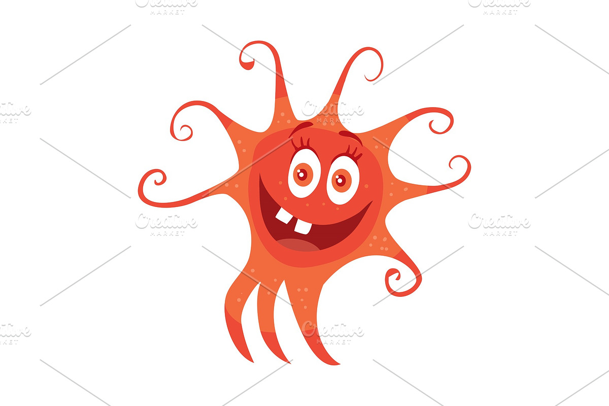 Red Bacteria Cartoon Vector in Illustrations - product preview 8