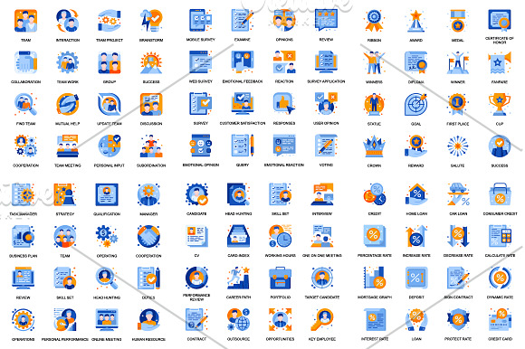 Big Collection Business Flat Icons in Icons - product preview 1