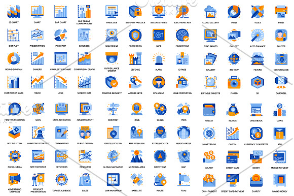 Big Collection Business Flat Icons in Icons - product preview 4