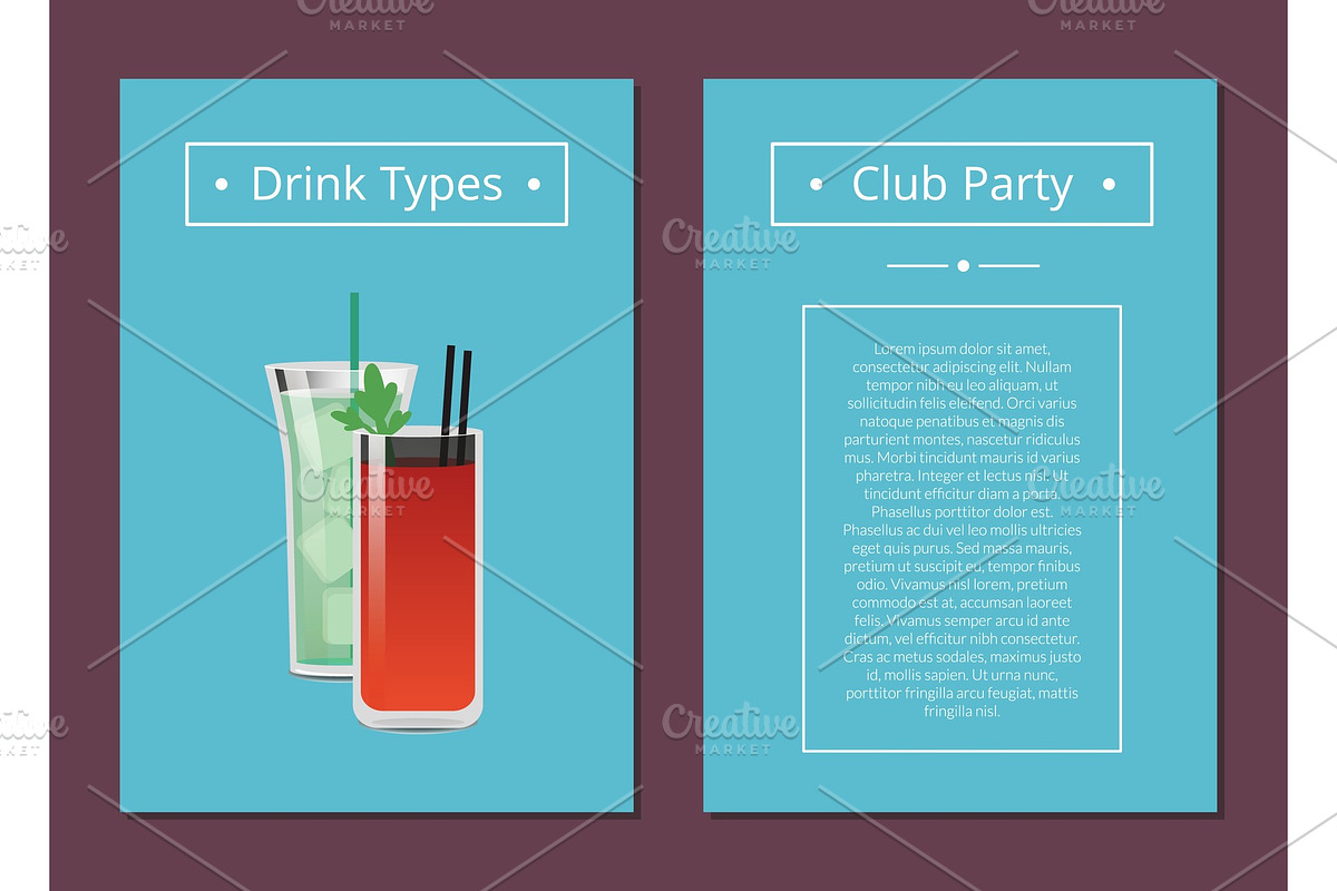 Club Party Drinks Type Promo Poster in Illustrations - product preview 8