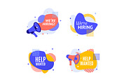 We are Hiring Concept Set. Vector