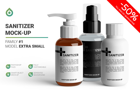 Sanitizer Bottle Mockup in Product Mockups - product preview 8