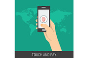 Illustration of mobile payment using