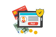 Vector concept easy online payment
