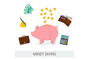Concept money saving flat