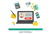Vector concept easy online payroll