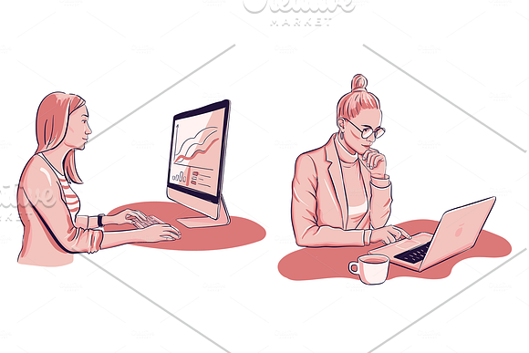 People. Work from home in Illustrations - product preview 2