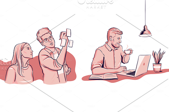 People. Work from home in Illustrations - product preview 4