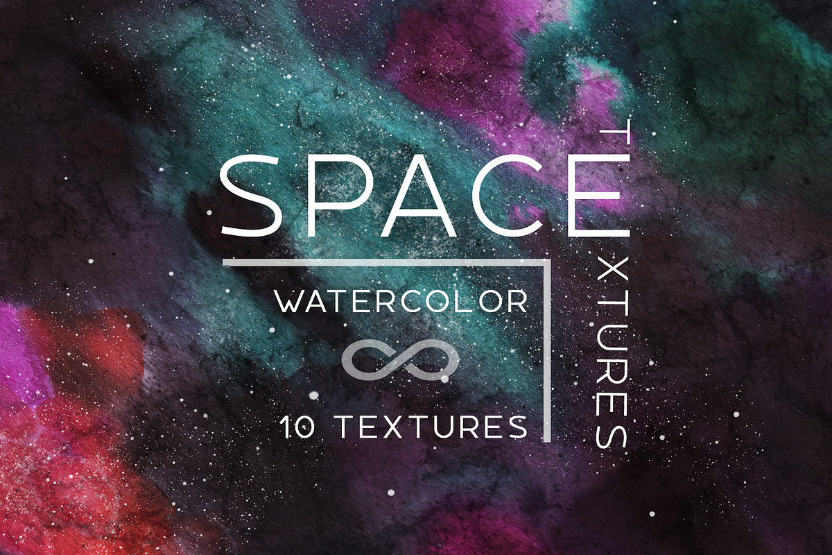 Space Watercolor Backgrounds Set in Textures - product preview 8