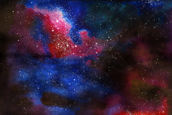 Space Watercolor Backgrounds Set in Textures - product preview 2