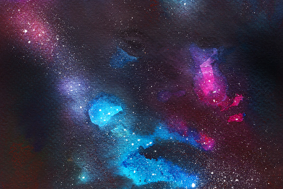 Space Watercolor Backgrounds Set in Textures - product preview 3