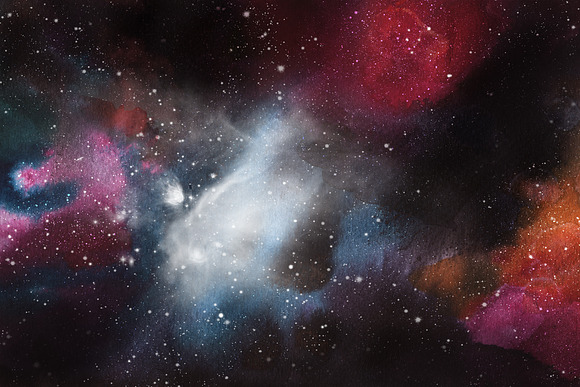 Space Watercolor Backgrounds Set in Textures - product preview 5
