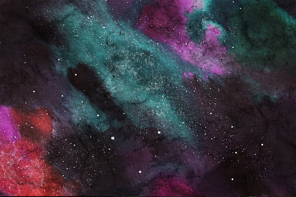 Space Watercolor Backgrounds Set in Textures - product preview 7