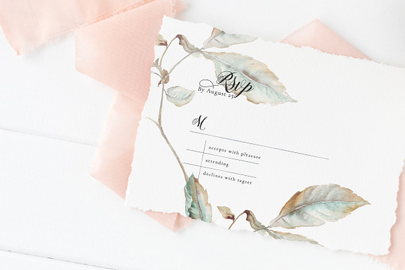 Fallen Leaf Wedding Invitation in Wedding Templates - product preview 2