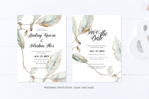 Fallen Leaf Wedding Invitation in Wedding Templates - product preview 9