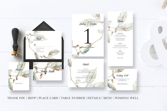 Fallen Leaf Wedding Invitation in Wedding Templates - product preview 10