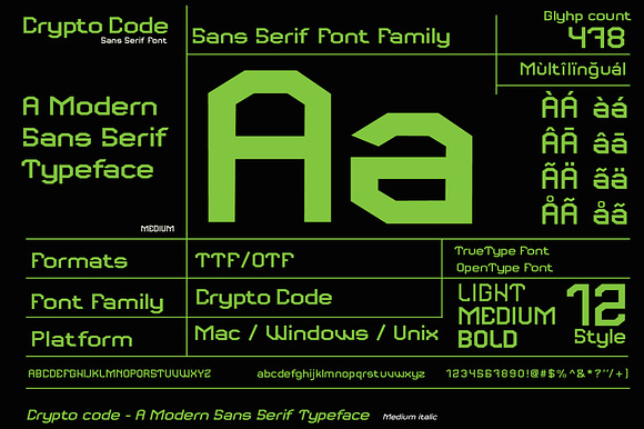 Crypto code - Sans Serif font family in Sans-Serif Fonts - product preview 1