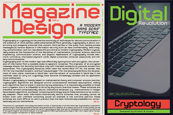 Crypto code - Sans Serif font family in Sans-Serif Fonts - product preview 6