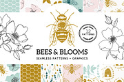 Bees & Blooms - Honeybees and Roses